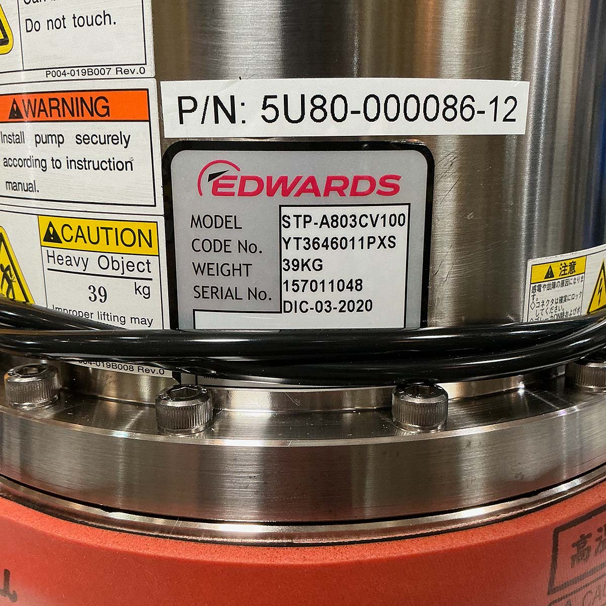 BOC Edwards Seiko Seiki STP-A803C Turbomolecular Vacuum Pump - REBUILT